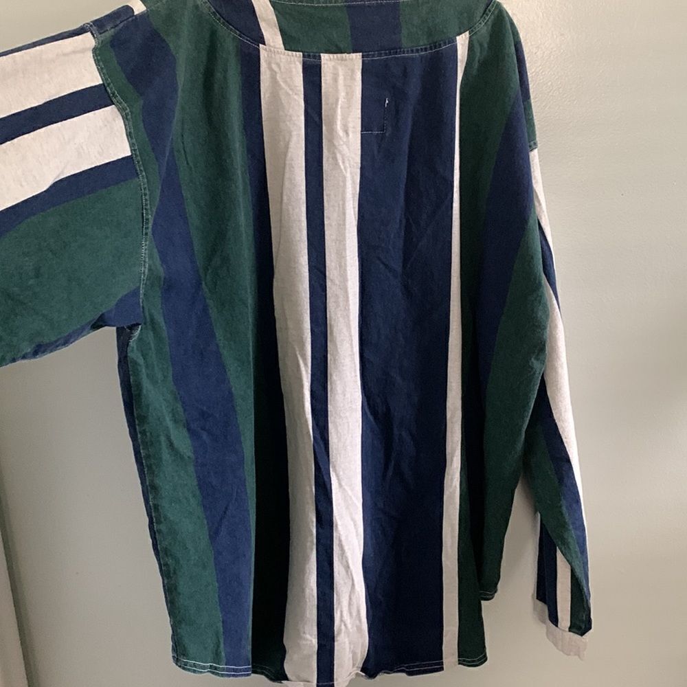 e.n.u.f. 100% Cotton Striped Long Sleeve Shirt Size XL Vintage 90’s - Picture 11 of 17